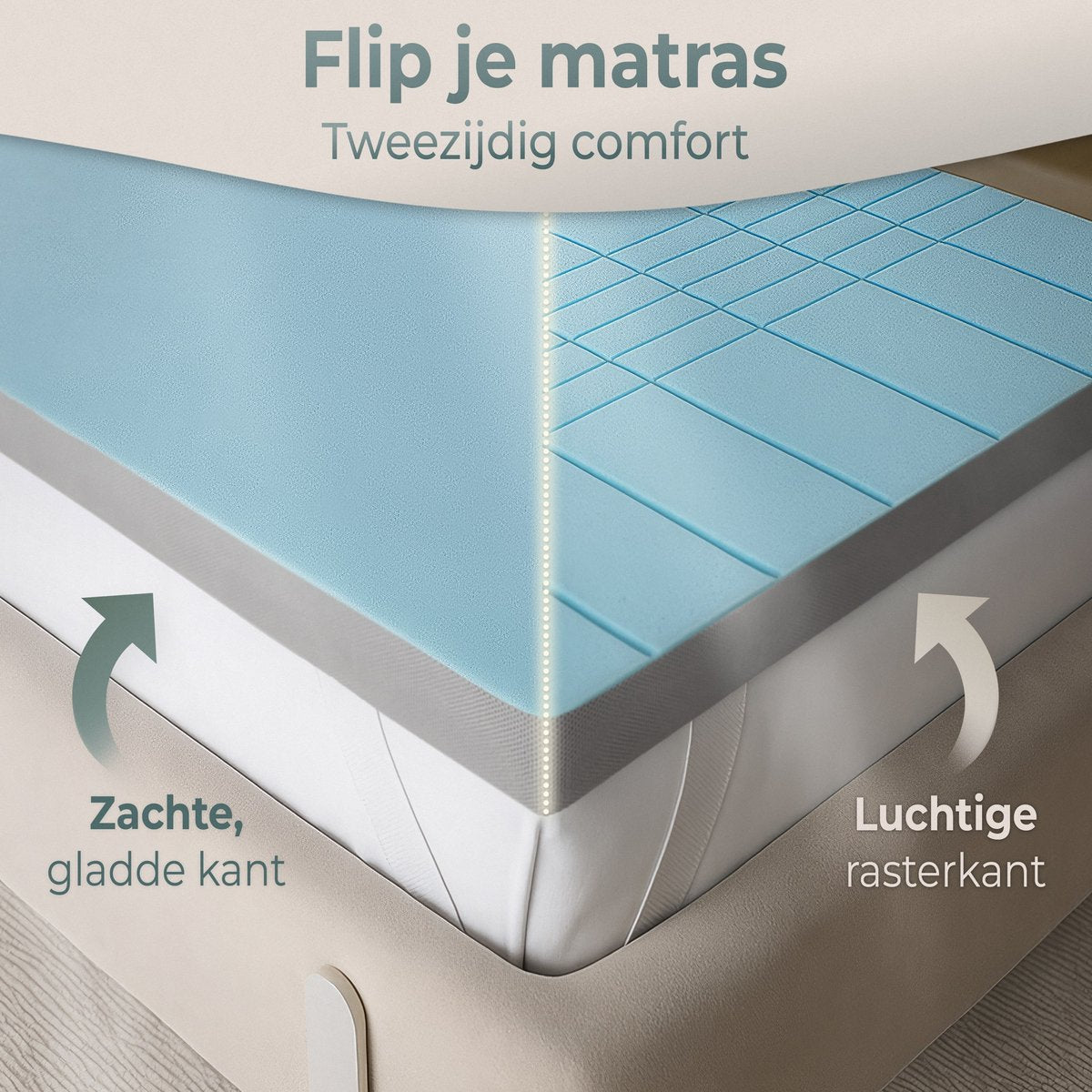 CozySense® - CubeTech Topper Topdeck Matratze - 120 x 200 cm - Ausgestattet mit 100+ Comfort Cubes und kühlendem Gel und waschbarem Bezug - Für Rückenschmerzen und Druckentlastung - Weißer Memory Foam und Textil