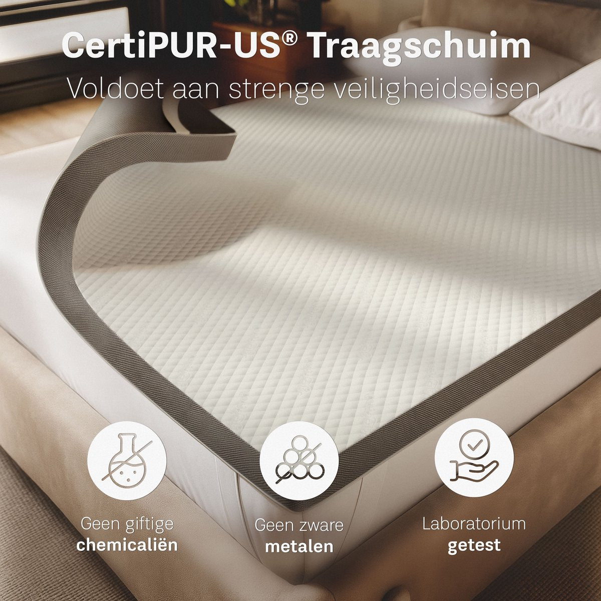 CozySense® - CubeTech Topper Topdeck Matratze - 120 x 200 cm - Ausgestattet mit 100+ Comfort Cubes und kühlendem Gel und waschbarem Bezug - Für Rückenschmerzen und Druckentlastung - Weißer Memory Foam und Textil