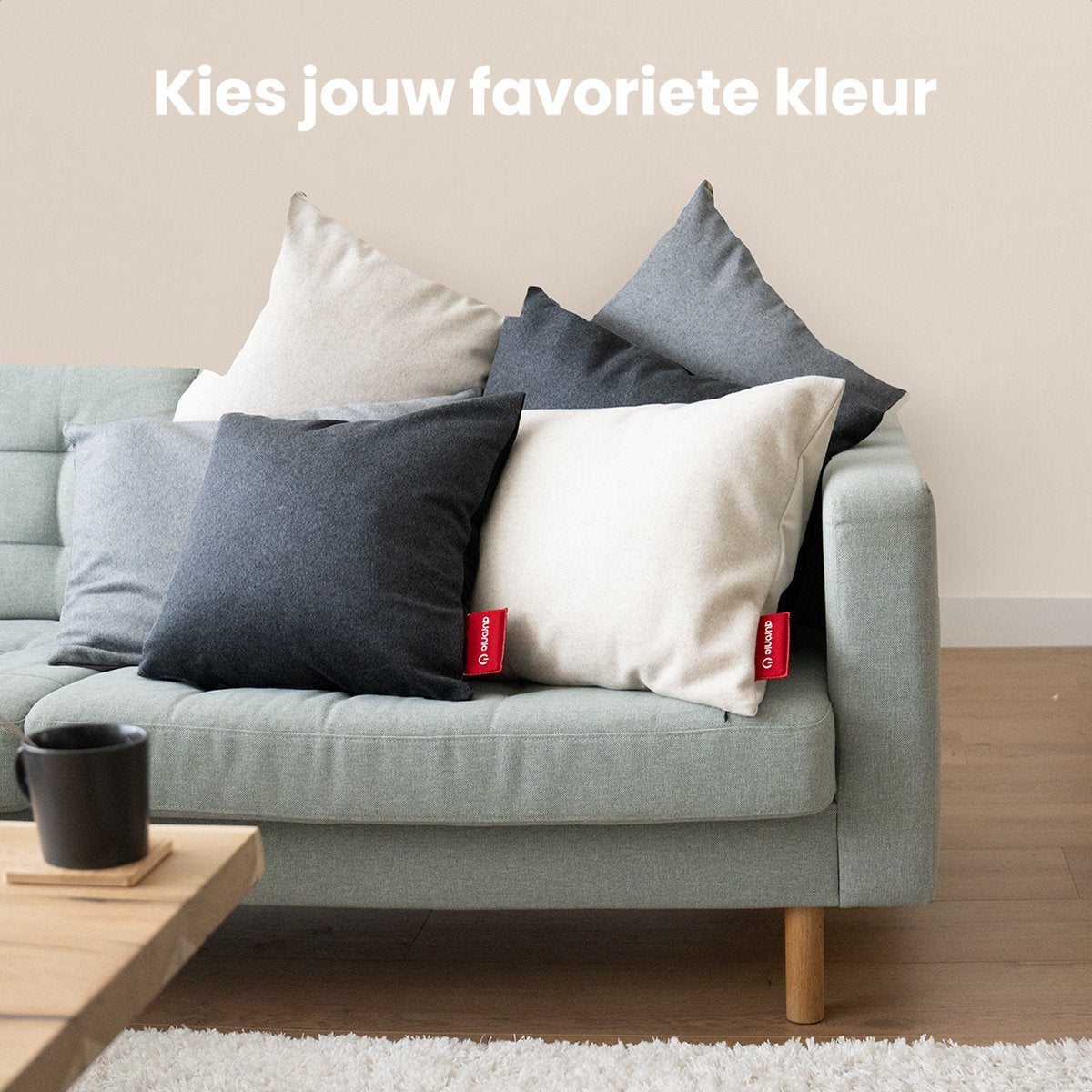 Auronic Wärmekissen - 3 Heizmodi - 10.000 mAh - 2,5m Kabel - 45x60cm - Taupe