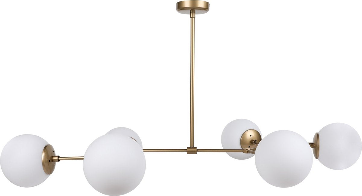 Hängeleuchte Damar 6-Lights - 100x58x48 cm - Gelb/Weiß - Metall - Höhenverstellbar