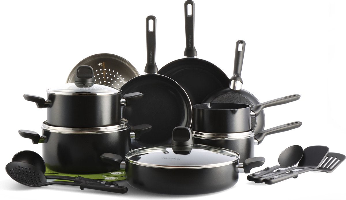 GreenPan Memphis Pfannenset - Ø20-teilig - schwarz - Induktion - PFAS-frei