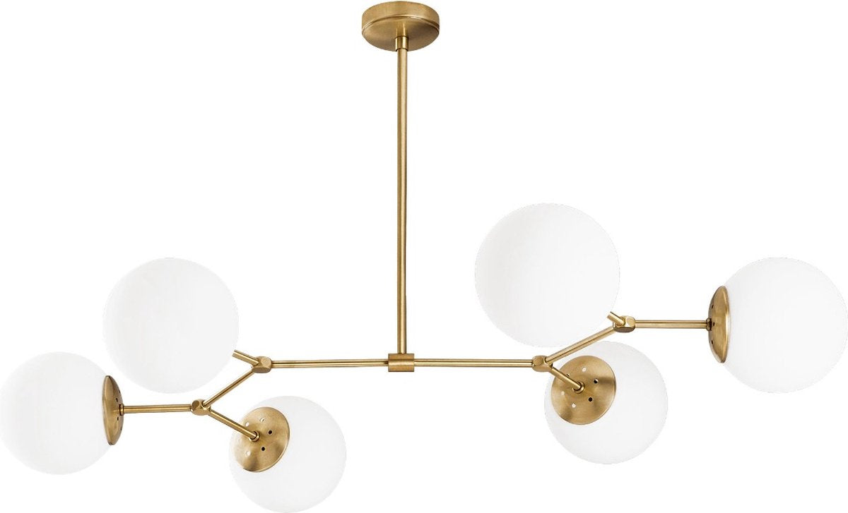 Hängeleuchte Damar 6-Lights - 100x58x48 cm - Gelb/Weiß - Metall - Höhenverstellbar