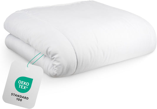 Hom&Com - Bettdecke 90% Entendaunen - 135*200 cm - 4 Jahreszeiten mit Satinfransen - OEKO-TEX & Animal Friendly zertifiziert