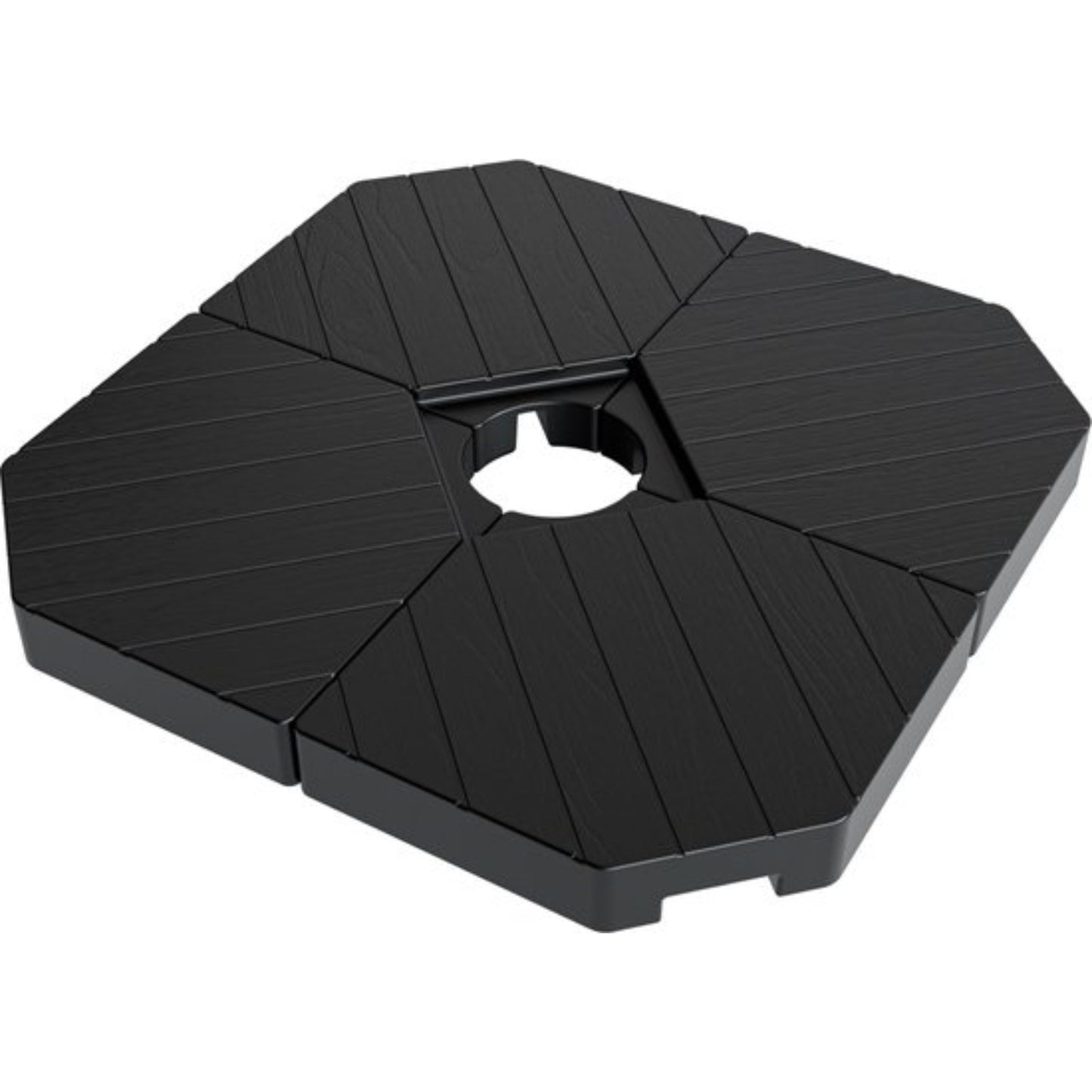 Lifegoods Sonnenschirmfliesen - 4er Set - 50x50x11 cm - Befüllbar bis 145 kg - Dunkelgrau/Schwar