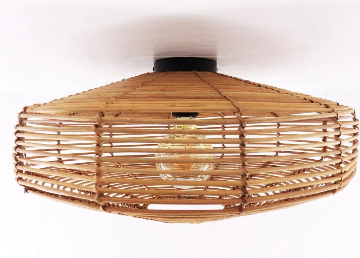 Light & Living Wandleuchte Mataka Rattan Ø51 cm - Braun - Runde Wandleuchte - Innenbeleuchtung