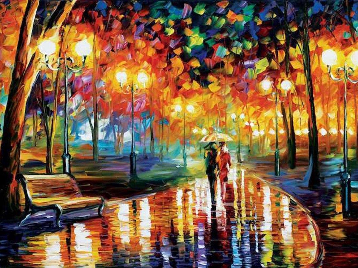 Riefco Gemälde auf Nummer - Romantischer Park - 30x40 cm - Mehrfarbig - Leinwand