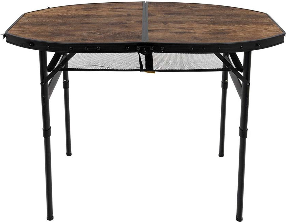 Bo-Camp Industrietisch - Woodbine - Oval - Koffermodell - 100x70 cm - höhenverstellbar - klappbar - Braun