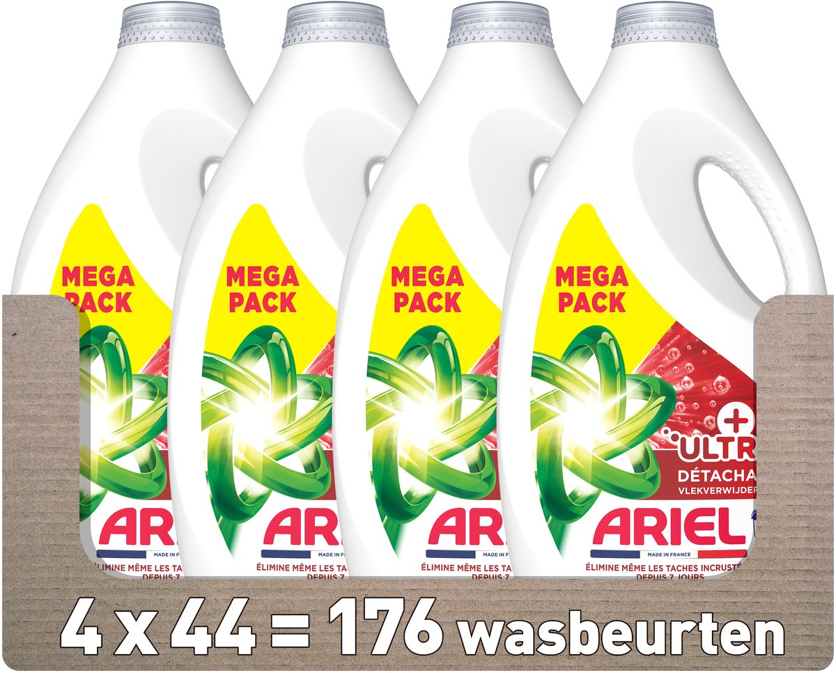 Ariel Flüssigwaschmittel + Ultra Fleckentferner - 4 x 44 Waschgänge