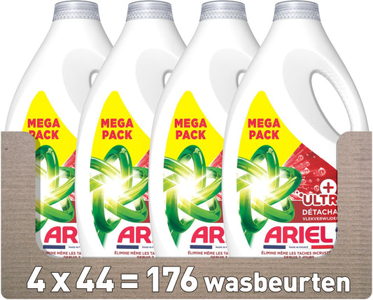 Ariel Flüssigwaschmittel + Ultra Fleckentferner - 4 x 44 Waschgänge