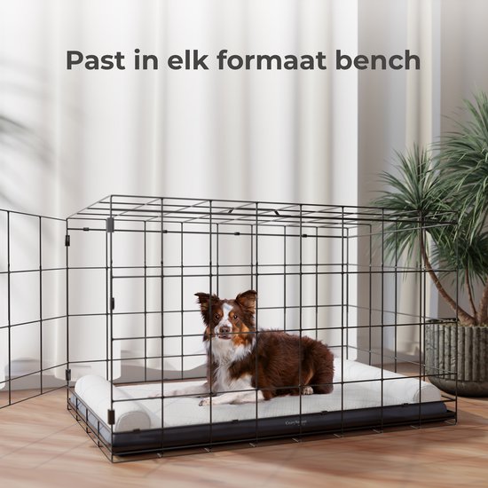 CozySense® Orthopädisches Hundekissen - 90 X 54 cm - Größe L - Wasserdicht - Geeignet als Sitzkissen & Hundebett - Waschbarer Bezug - Weiß