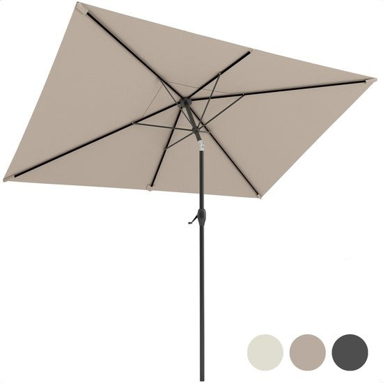 LifeGoods Sonnenschirm - 270x180cm - 30° neigbar - Wasserdicht - Beige