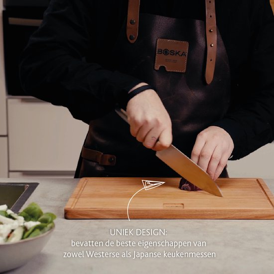 Boska Kochmesser Kopenhagen 18 cm - Küchenmesser - Für alle Arten von Lebensmitteln - Einzigartiges Design - Spülmaschinenfest - Rostfreier Stahl