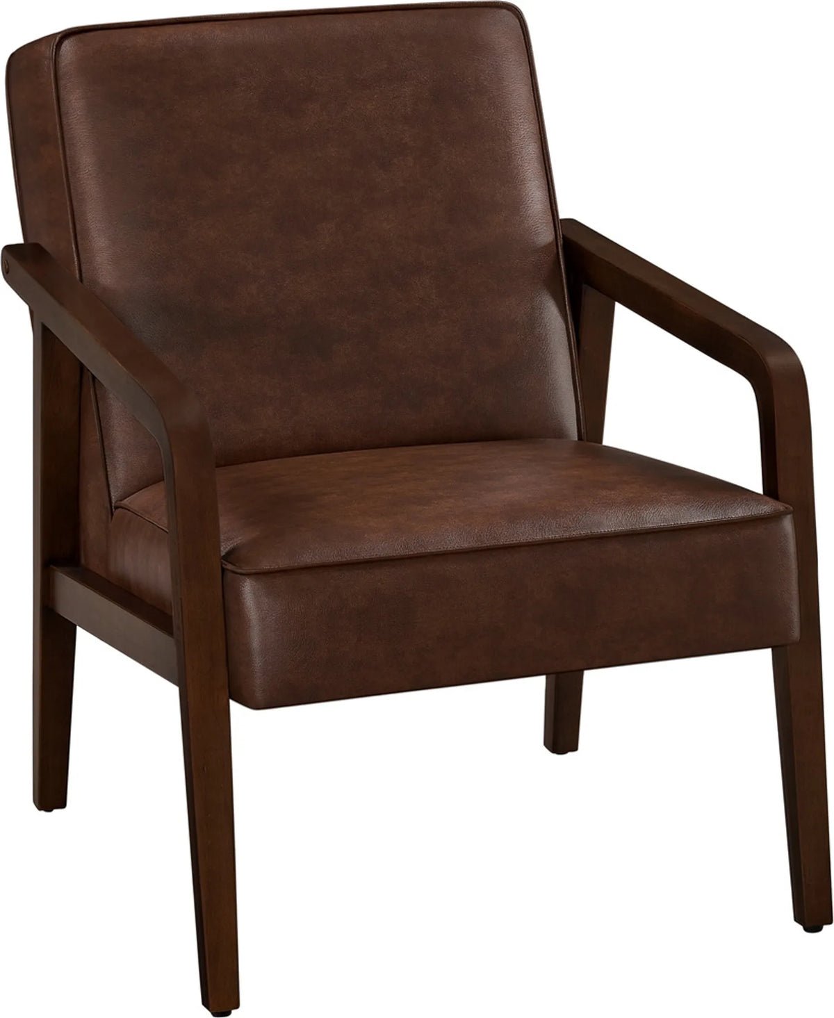 Yaheetech Vintage-Loungesessel / Sessel 76 x 63,5 x 84 cm – Dunkelbraun – PU-Kunstleder und Gummibaumholz