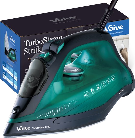 VAIVE TurboSteam 2400 Bügeleisen - Dampfbügeleisen - Dampfbügeleisen - 2400W - 320 ML Wassertank - Dampferhöhungsfunktion
