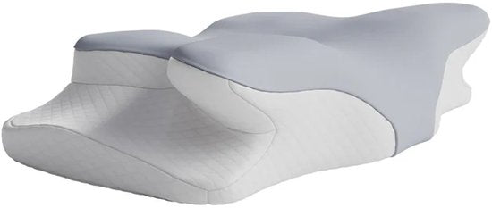 Nackenkissen - Memory Foam - Weiß / Grau - 2er-Set