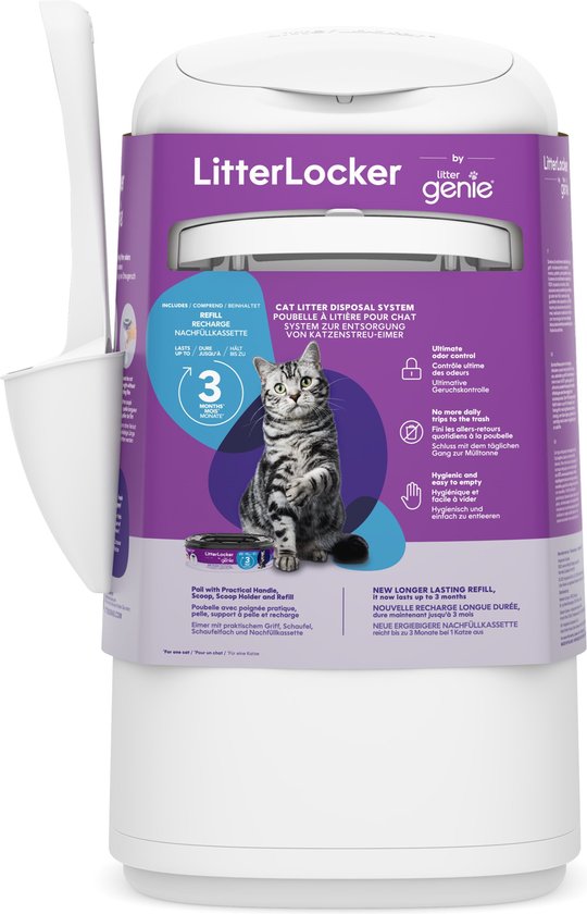 Litter Locker Litterlocker von Genie – Katzentoilettenzubehör – 24,3 x 23 x 7 cm, weiß