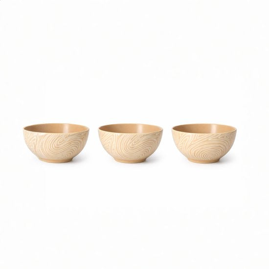 alpina Ceramic Bowl 3-teilig – Set mit 3 Keramik-Häppchenbechern – Fassungsvermögen 0,2 Liter pro Stück – rund – ideal für Frühstück, Snacks oder Desserts – 10,5 x 10,5 x 19,5 cm – Hellbraun – 2 Jahre Garantie