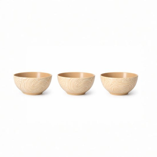 alpina Ceramic Bowl 3-teilig – Set mit 3 Keramik-Häppchenbechern – Fassungsvermögen 0,2 Liter pro Stück – rund – ideal für Frühstück, Snacks oder Desserts – 10,5 x 10,5 x 19,5 cm – Hellbraun – 2 Jahre Garantie
