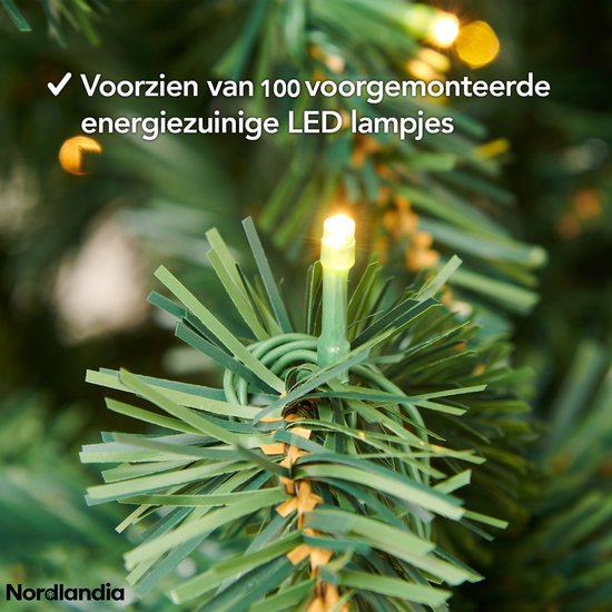 Nordlandia Girlande mit Lichtern - Timer - Weihnachtsschmuck - 500CM - Weihnachtsgirlande - Weihnachtsschmuck - 100 LED - Batterie