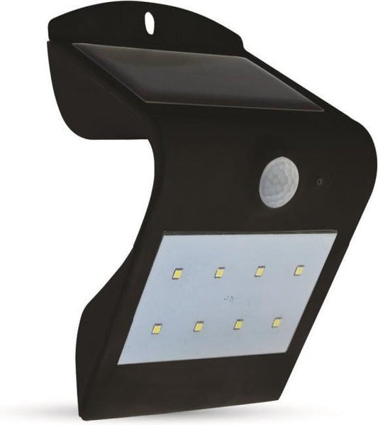 V-TAC VT-767-B Solarbetriebene Wandleuchte - IP65 - Schwarz - 2W - 200 Lumen - 4000K + 3000K