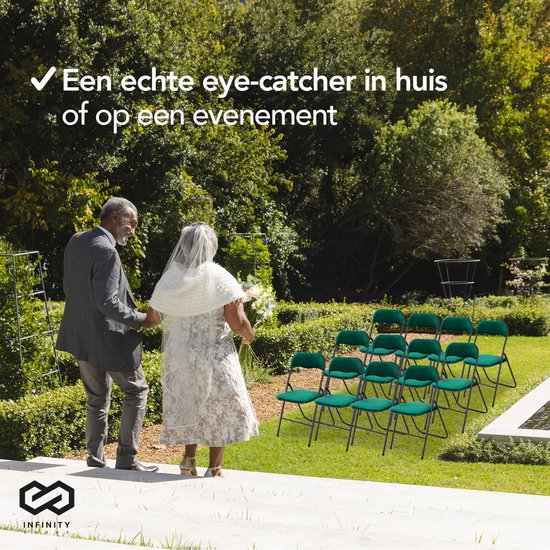 Infinity Goods Klapstoel - Vouwstoel - Fluweel - Eettafelstoel - Opklapbare Stoel - 43 x 47 x 80 CM - Stoel - Groen