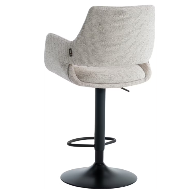 Criks Design Monza Barhocker - Verstellbar 93-115 cm - 360° drehbar - Mit Fußstütze - Beige