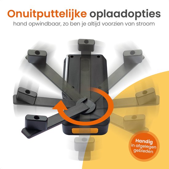 Goliving Emergency Radio - 17 x 9 x 4 cm - Tragbares Radio - Powerbank Solar aufrollbar - Taschenlampe aufladbar - Digitaler Wecker - Bluetooth - 10000 mAH - 80 dB - Schwarz