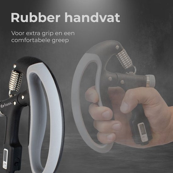 Handtrainerset - 5-teilig - 10 bis 100 KG - Digitaler Zähler - Hand-, Unterarm-, Handgelenks- & Fingertrainer - Stressball, Squeephalter, Stretcher & Grip Ball