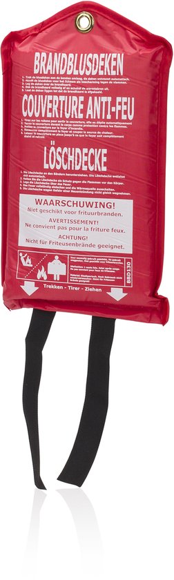 Smartwares 10.014.60 - Feuerlöschdecke Startfeuer - 1x1 Meter - Schnell zu verwenden - Inklusive Aufhängeöse