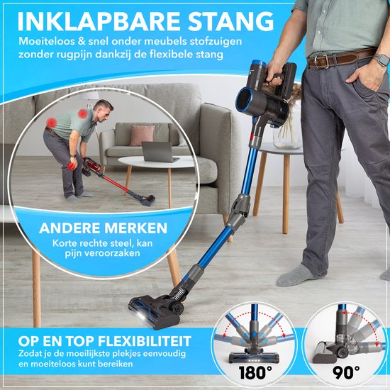 Innovixpro® Stabstaubsauger Cordless - Leistungsstarker 30KPa - Mit Wischfunktion - Beutellos - Akkubetrieben - Inkl. Extra Aufsätze & Aufbewahrungsbeutel - HEPA Filter - Multifunktional