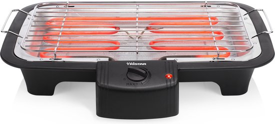 Tristar BQ-2813 Elektrogrill – Raucharmer Tischgrill 2000 W – Grillrost 38 x 22 cm – Schwarz – Perfekt für den Balkon oder den Campingplatz