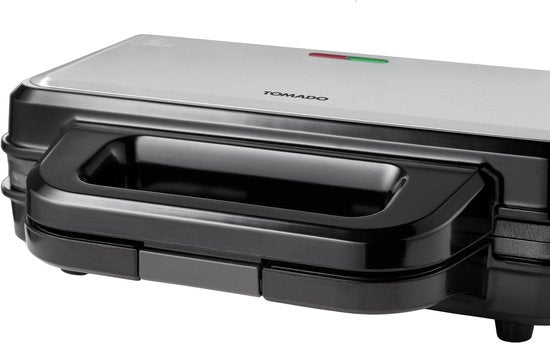 Tomado TGP2002S Sandwichtoaster für 2 Sandwiches – Grillplatte – Panini – PFAS-frei – 1000 Watt – Edelstahl