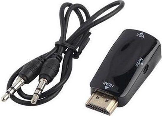 GarpexÂ® HDMI zu VGA Adapter mit Audio - HDMI zu VGA Kabel mit Audio - Full HD 1080p - Schwarz