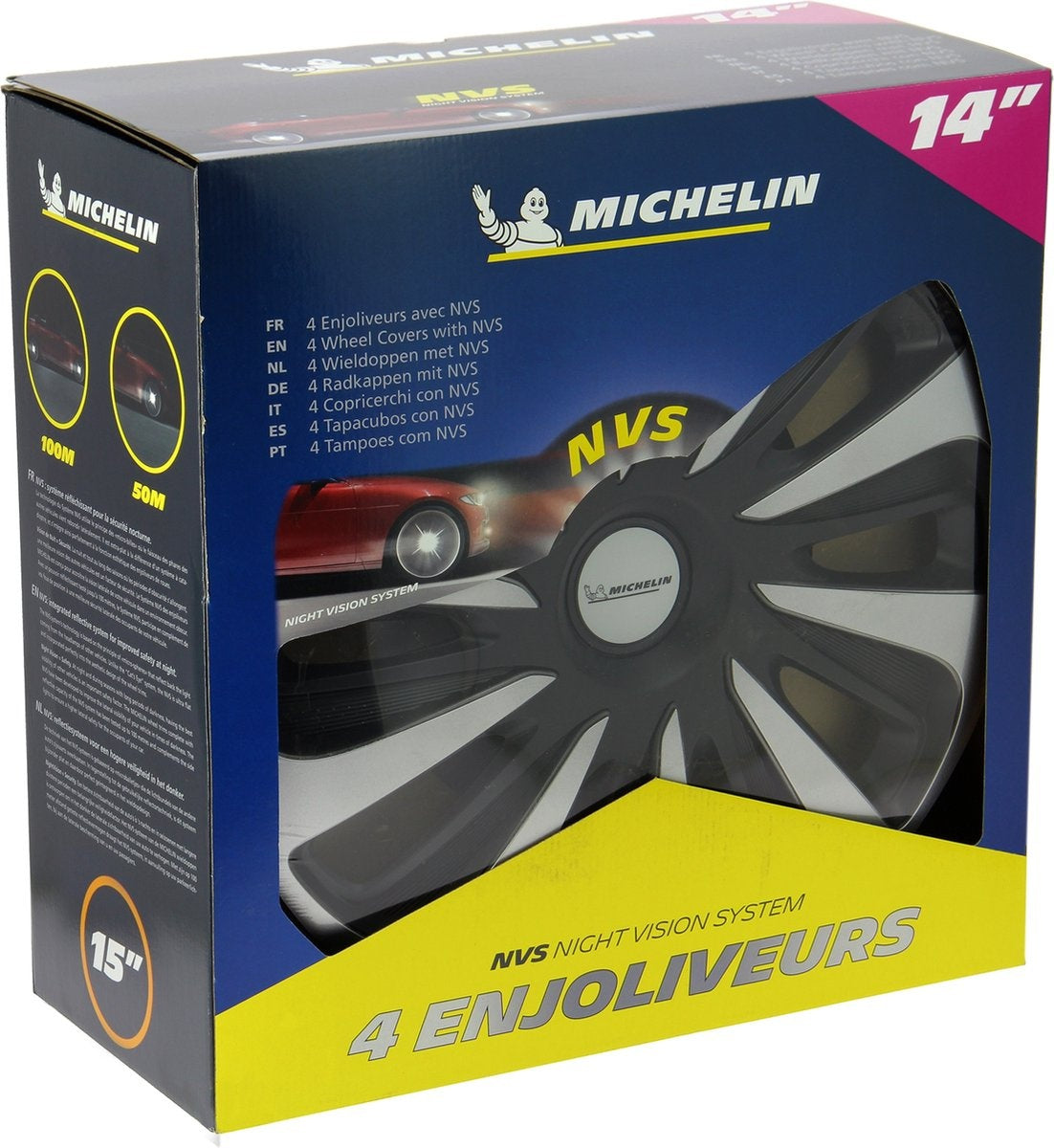 Michelin Radkappen 14-Zoll - silber/schwarz - nvs