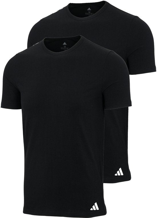 adidas Sportswear 2er-Pack T-Shirt mit Rundhalsausschnitt – Active Flex Cotton – Unterhemden für Herren – 2x schwarz