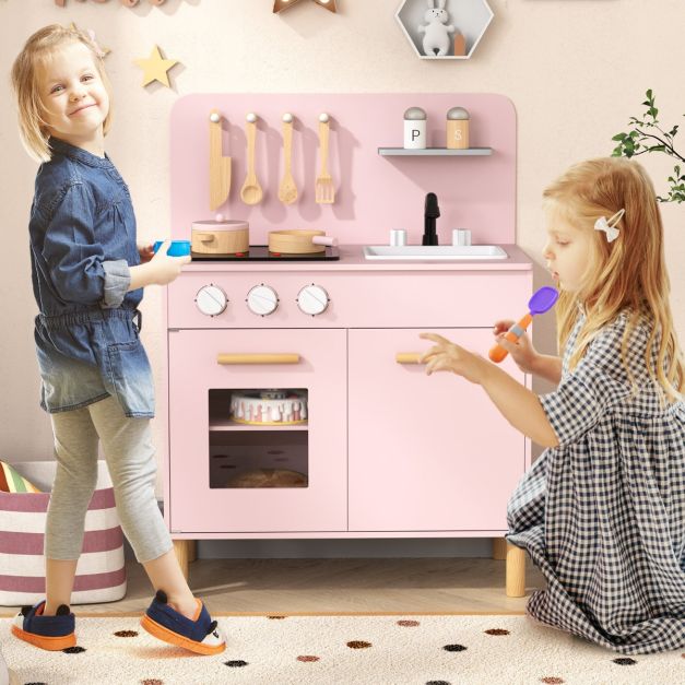 coast Play Kitchen - Inkl. Licht, Sound & Zubehör - 55 x 31 x 75 cm - Pink