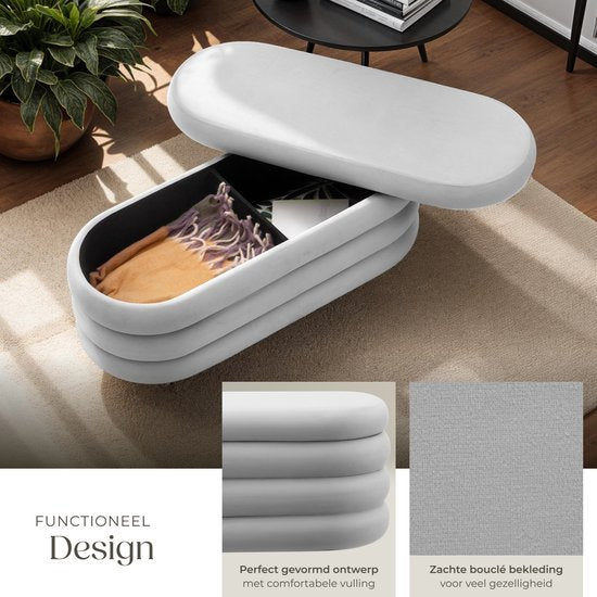 tectake® Polstersofa Altu mit Stauraum - stilvolles und praktisches Sofa für Wohnzimmer, Flur oder Schlafzimmer - Komfort und Funktionalität in einem Möbelstück - grau