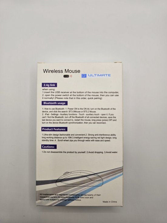 Kabellose LED-Bluetooth-Maus - Ergonomisch - RGB - Laptop und Gaming - Kabellos - Schwarz