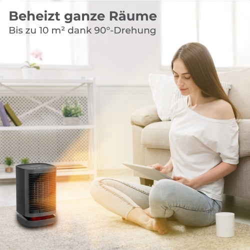 Auronic Elektrische Heizung - 3 Stufen - 950W - Rotierend - Schwarz