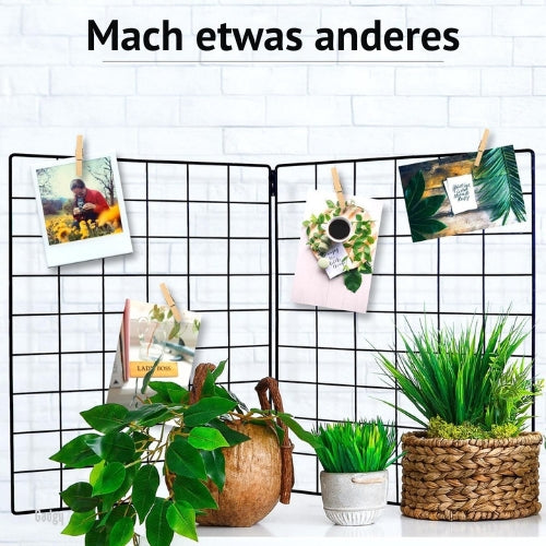 Gadgy - Klappbares Wandregal im Industrial-Stil - mit 2 Regalen, 6 S-Haken und 10 Heringen - Schwarz