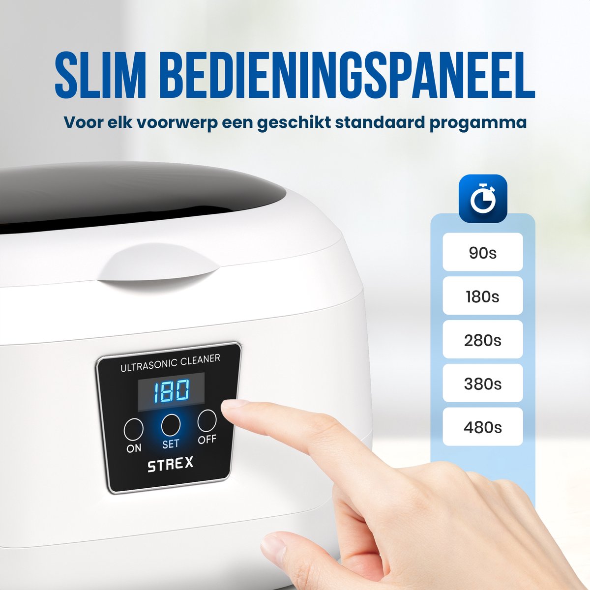 Strex Ultraschallreiniger 600ml - 360º - Ultraschallreiniger - Reinigungsgerät für Gläser/Schmuck/Uhren/Münzen