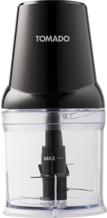 Tomado TCH2001B - Zerkleinerer - 360 ml - 2 Edelstahlklingen - 400 Watt - Schneiden, hacken und mixen - Schwarz