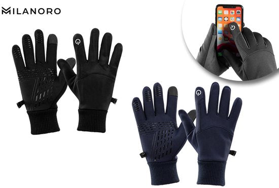 Milanoro – Wasser- und winddichte Handschuhe – Schwarz – L