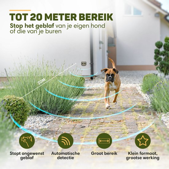 Vulpes Goods® Pets Anti-Bellgerät MINI PRO - Ultraschall - Wiederaufladbar & automatischer Betrieb - Für alle Hunde - Wasserdicht - 2 leistungsstarke Lautsprecher - Kein Schock - Innen & Außen