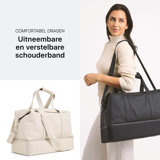 ONYX The Weekender Reisetasche für Damen und Herren – 50 l Wochenendtasche – Duffel Bag als Handgepäck – Elfenbeinweiß