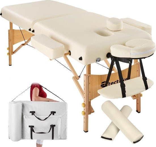 tectake - Massageliege Behandlungsliege - 7,5 cm hohe Matratze + Rollenkissen und Tragetasche - Behandlungsliege - inkl. Aufbewahrungstasche - faltbar