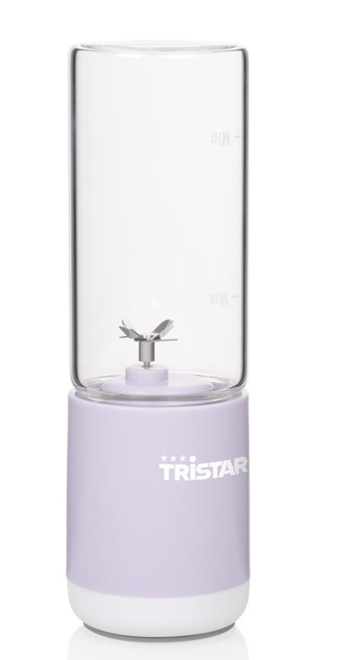 Tristar PD-4981L Mini-Mixer für unterwegs – kabellos – Glasbecher 280 ml – Lila