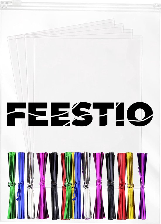 Feestio Partytüten Transparent - Treat Bags Kinderparty - Cellophantüten - Bonbontüten - Geschenktüten
