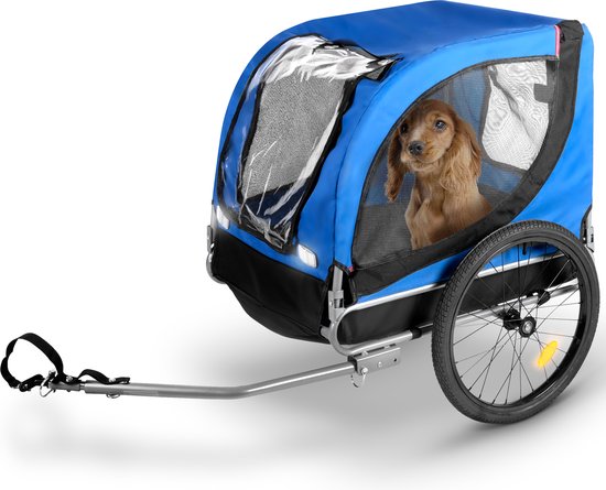 Bicycle Gear Hundefahrradanhänger - Blau - 40kg - Mit Regenschutz & Reflektoren