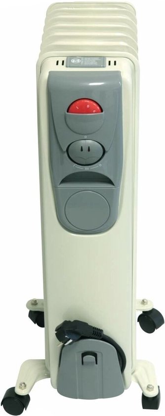 Deski Elektrischer Ölradiator mit 7 Lamellen - Heizgerät - 1500 W - Weiß
